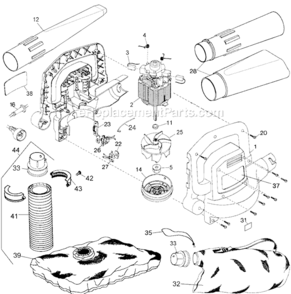 Page A Diagram and Parts List for BV2000 Type 6 Black and Decker Leaf Blower / Vacuum